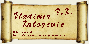 Vladimir Kalojević vizit kartica